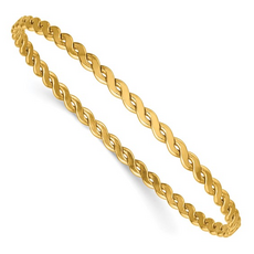14k Yellow Gold-Filled 3.5mm Flat Twist Bangle Bracelet