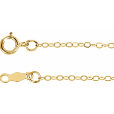 14k Yellow Gold 1.3mm Flat Cable Chain (18")