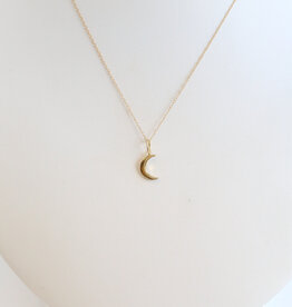 American Jewelry 14k Yellow Gold Petite Crescent Moon Necklace