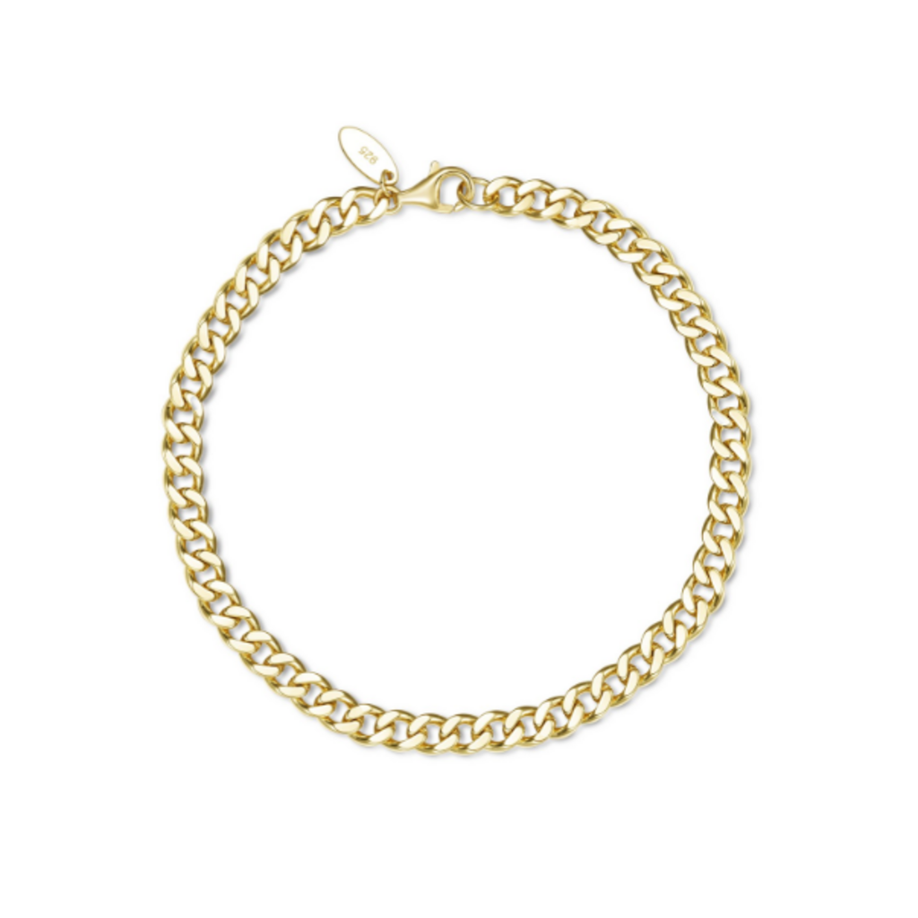 Lafonn Lafonn Silver Gold-Plated 4.6mm Cuban Cleo Bracelet (8")