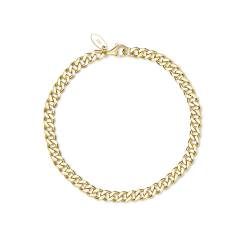 Lafonn Lafonn Silver Gold-Plated 4.6mm Cuban Cleo Bracelet (8")