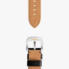 Shinola Shinola Black 22mm Leather Watch  Strap with Silver Buckle