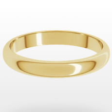 14k Yellow Gold 3mm Half Round Polished Wedding Band (size 6.5)