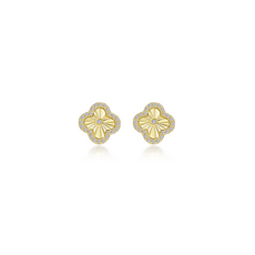 Lafonn Lafonn Silver Gold-Plated .50ctw Simulated Diamond Mini Clover Stud Earrings