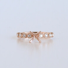 American Jewelry 14k Rose Gold 0.24ctw Diamond Bezel Set Semi-Mount Engagement Ring (Size 6)