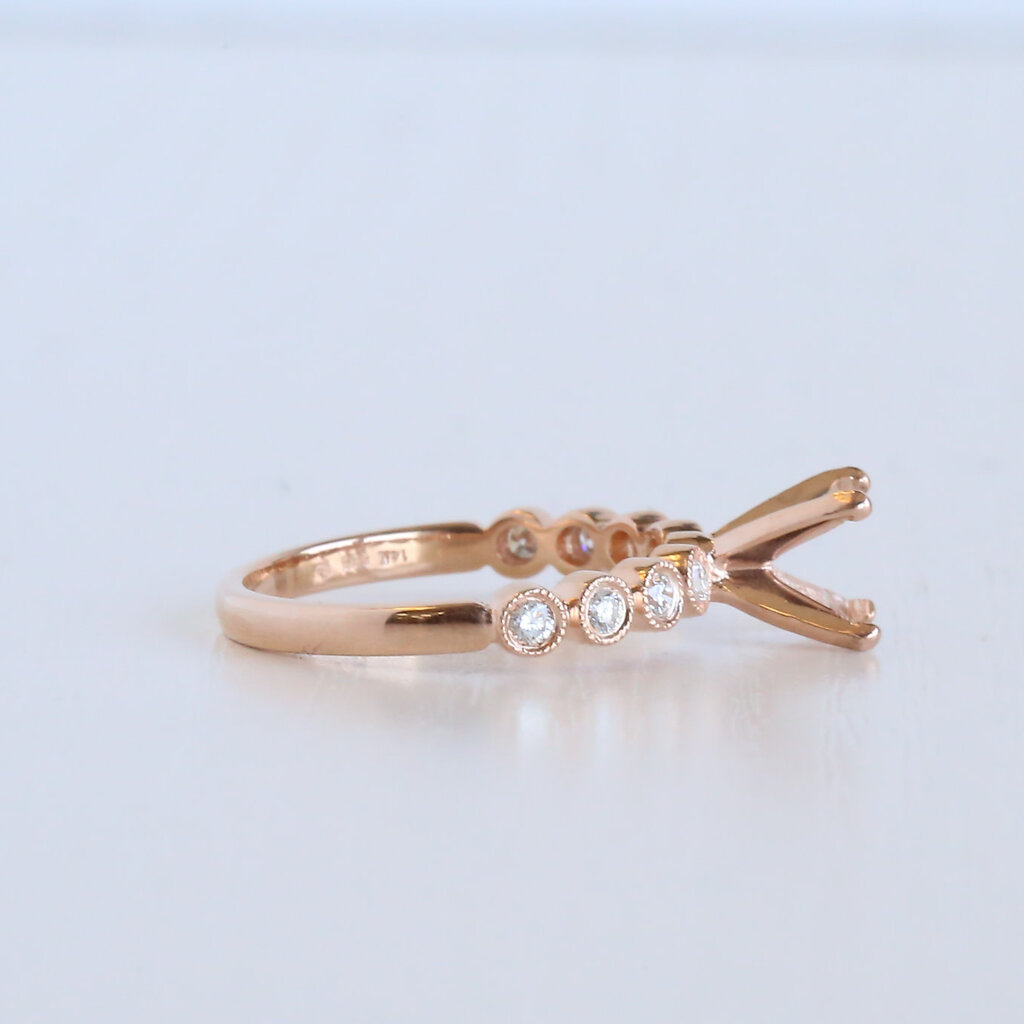 American Jewelry 14k Rose Gold 0.24ctw Diamond Bezel Set Semi-Mount Engagement Ring (Size 6)