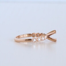 American Jewelry 14k Rose Gold 0.24ctw Diamond Bezel Set Semi-Mount Engagement Ring (Size 6)