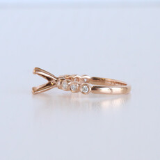 American Jewelry 14k Rose Gold 0.24ctw Diamond Bezel Set Semi-Mount Engagement Ring (Size 6)