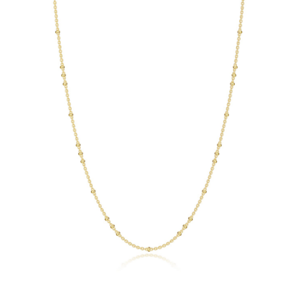 Lafonn Lafonn Silver Gold-Plated Luna Bead Chain Necklace (16"-18")