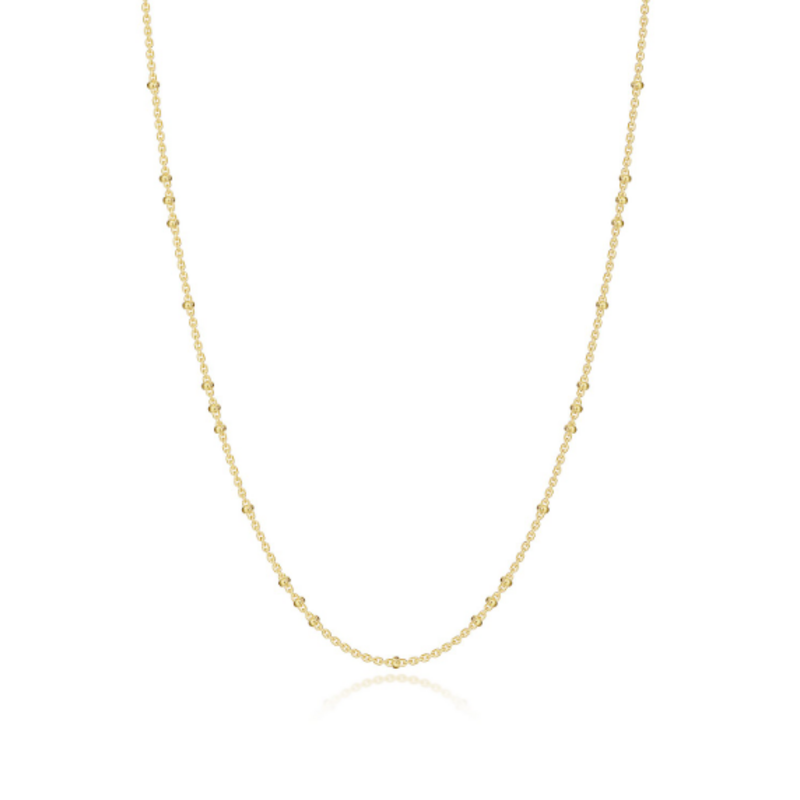 Lafonn Lafonn Silver Gold-Plated Luna Bead Chain Necklace (16"-18")