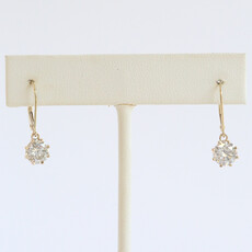 American Jewelry ESTATE 14k Yellow Gold 2ctw Diamond Solitaire Dangle Earrings