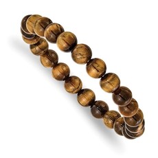 Chisel Tigers Eye 8mm Beaded Stretch Bracelet (6.75")