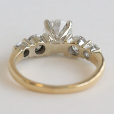 American Jewelry ESTATE 14k Yellow Gold 1.6ctw (.80 G/I1 Ctr) Diamond 5 Stone Engagement Ring