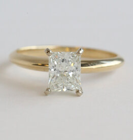 American Jewelry ESTATE 14k Yellow Gold 1.05ct H/I1 Elongated Princess Cut Diamond Solitaire Engagement Ring