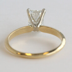 American Jewelry ESTATE 14k Yellow Gold 1.05ct H/I1 Elongated Princess Cut Diamond Solitaire Engagement Ring