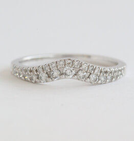 American Jewelry ESTATE 14k White Gold 1/3ctw Diamond Curved Contour Band