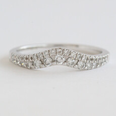 American Jewelry ESTATE 14k White Gold 1/3ctw Diamond Curved Contour Band