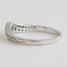 American Jewelry ESTATE 14k White Gold 1/3ctw Diamond Curved Contour Band