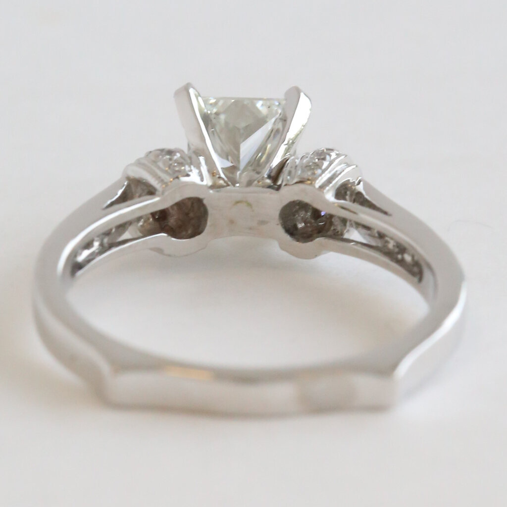 American Jewelry 18k White Gold 1.27ctw (1.07 H/VS2 GIA Ctr) Accented Solitaire Princess Diamond Engagement Ring