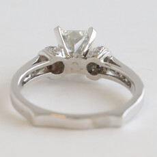 American Jewelry 18k White Gold 1.27ctw (1.07 H/VS2 GIA Ctr) Accented Solitaire Princess Diamond Engagement Ring