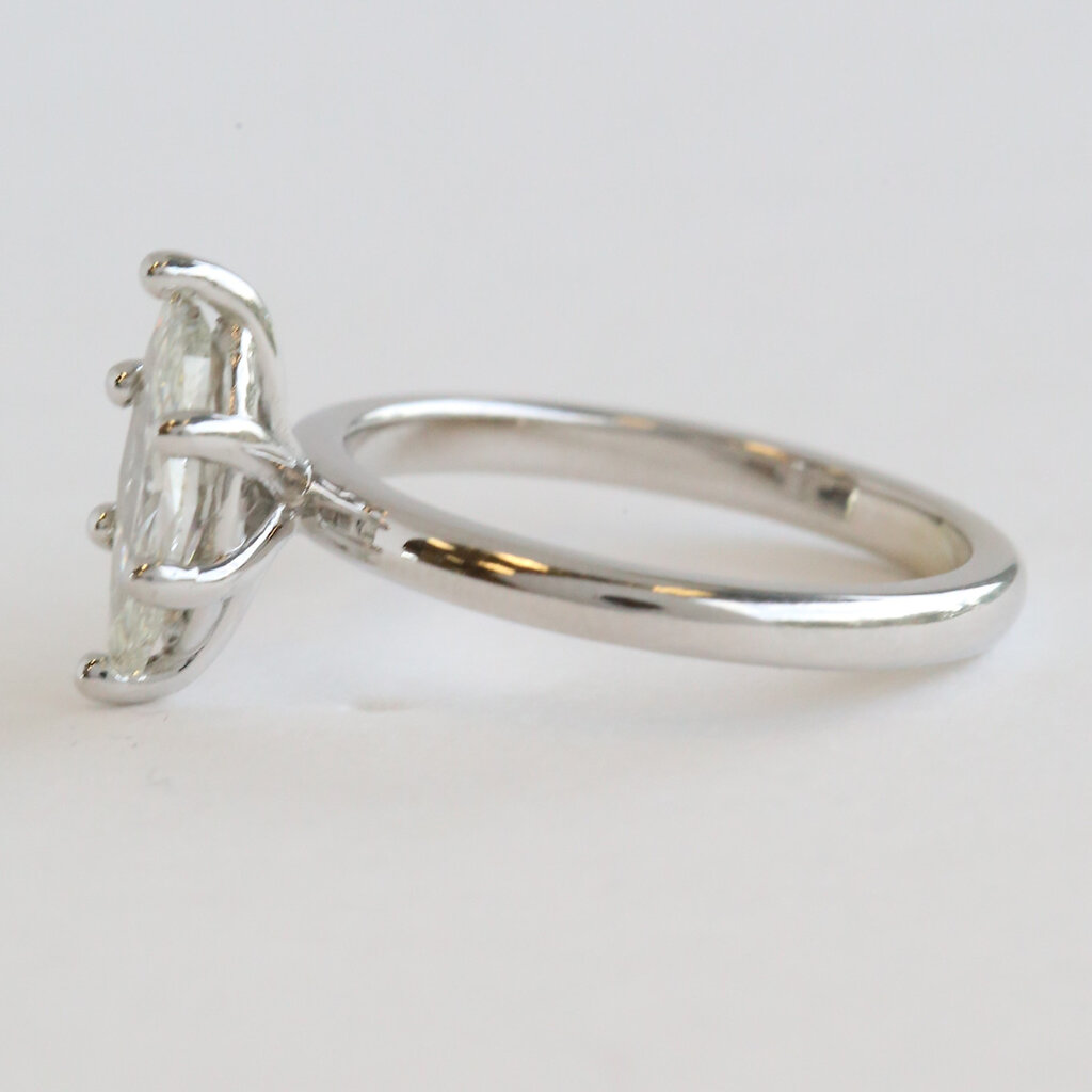 American Jewelry 14k White Gold 1ct H/vs1 Marquise Diamond Solitaire Engagement Ring