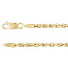 American Jewelry ESTATE 14k Yellow Gold 2mm Rope Chain Necklace (16")