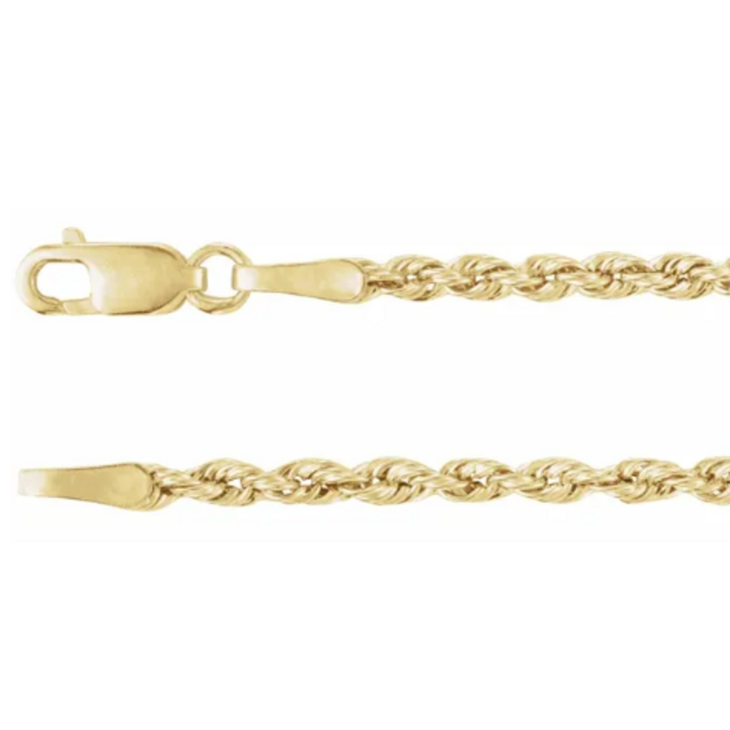 American Jewelry ESTATE 10k Yellow Gold 2mm Rope Chain (18")