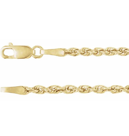 American Jewelry ESTATE 10k Yellow Gold 2mm Rope Chain (18")