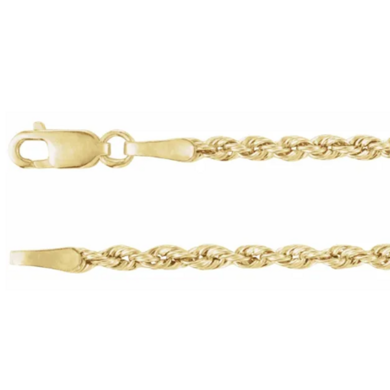 American Jewelry ESTATE 10k Yellow Gold 2mm Rope Chain (18")