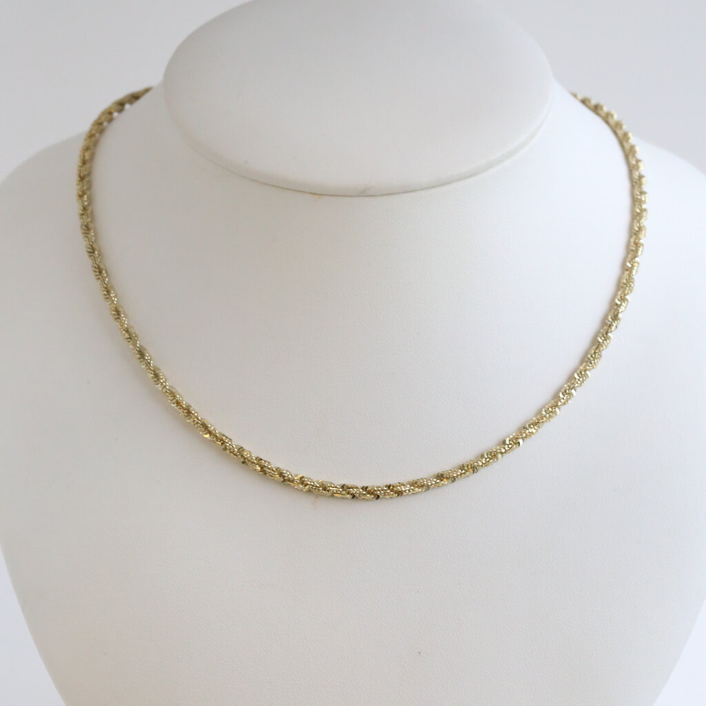 American Jewelry ESTATE 14k Yellow Gold 3mm Rope Chain Necklace (16")