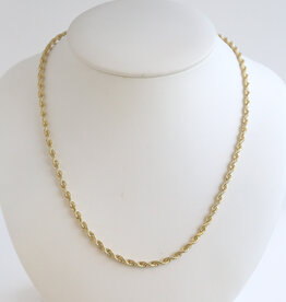 American Jewelry ESTATE 14k yellow Gold 3.75mm Loose Rope Chain Necklace (18")