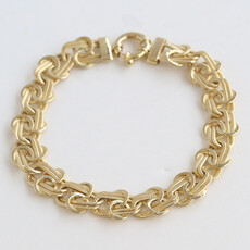 American Jewelry ESTATE 14k Yellow Gold 11mm Fancy Link Bracelet (7.5")