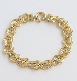 American Jewelry ESTATE 14k Yellow Gold 11mm Fancy Link Bracelet (7.5")