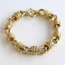 American Jewelry ESTATE 14k Yellow Gold 10.5mm Fancy Link Bracelet (7.5")
