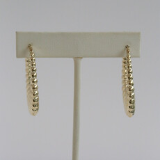 American Jewelry ESTATE 10k Yellow Gold 32x35mm Oval Fancy Hoop Earrings