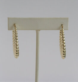 American Jewelry ESTATE 10k Yellow Gold 32x35mm Oval Fancy Hoop Earrings
