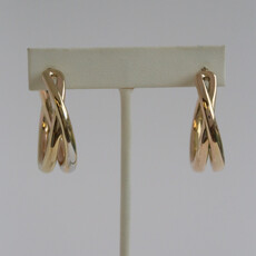American Jewelry ESTATE 14k Yellow Double Hoop Earrings
