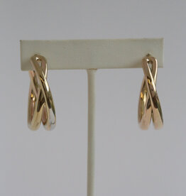 American Jewelry ESTATE 14k Yellow Double Hoop Earrings