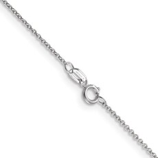 American Jewelry 14k White Gold 1.1mm Cable Chain (18")