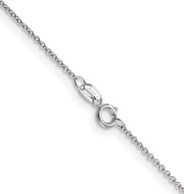 American Jewelry 14k White Gold 1.1mm Cable Chain (18")