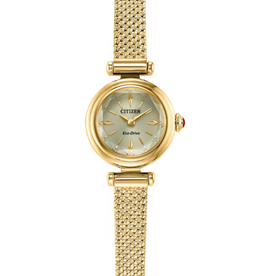 Citizen Citizen Eco-Drive Ladies Fio Gold Tone Watch w/ Mesh Strap