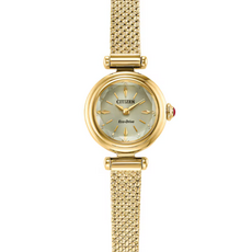 Citizen Citizen Eco-Drive Ladies Fio Gold Tone Watch w/ Mesh Strap