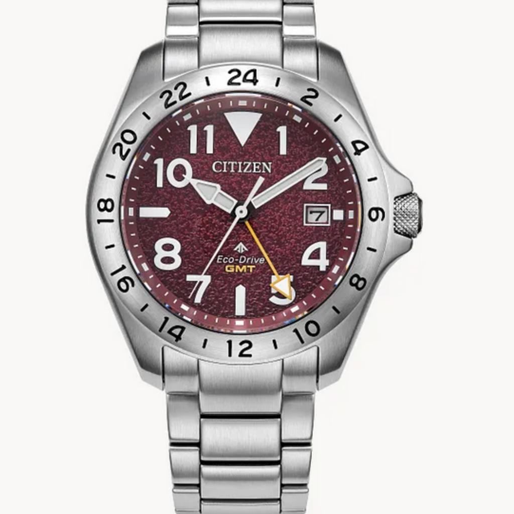 Citizen Citizen Promaster Land GMT Watch w/ Maroon Dial