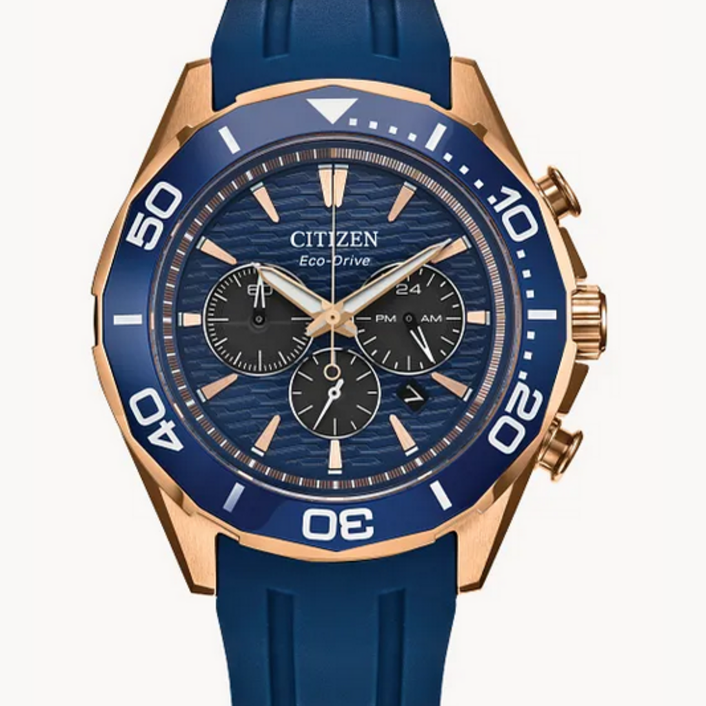 Citizen Citizen Eco-Drive Endeavor Chrono Watch w/ Blue Dial & Strap