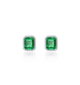 Lafonn Lafonn Sterling Silver 1.76ctw Simulated Emerald Birthstone Stud Earrings
