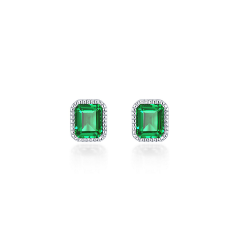 Lafonn Lafonn Sterling Silver 1.76ctw Simulated Emerald Birthstone Stud Earrings