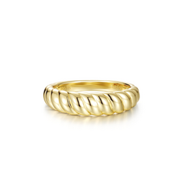 Lafonn Lafonn Silver Gold-Plated Dome Rope Ring (Size 5)