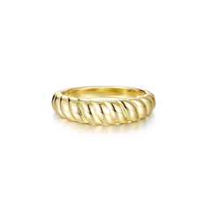 Lafonn Lafonn Silver Gold-Plated Dome Rope Ring (Size 5)