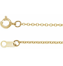 American Jewelry 14k Yellow Gold 1mm Cable Chain (18")