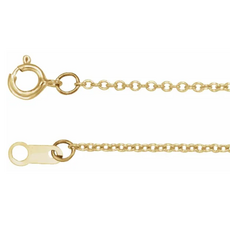 American Jewelry 14k Yellow Gold 1mm Cable Chain (18")
